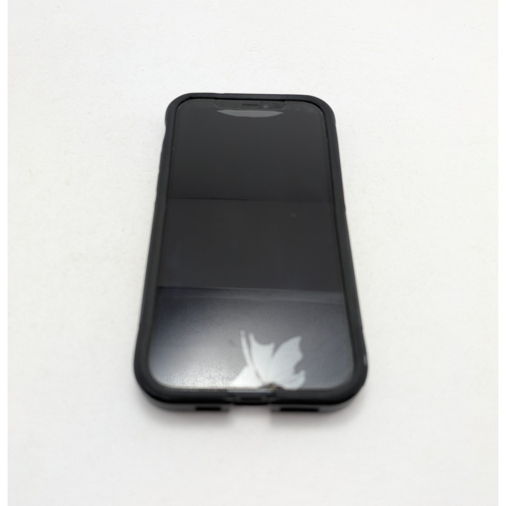 Apple iPhone 12 Black Unlocked Phone Otterbox Case CRACKED SCREEN 87% Battery